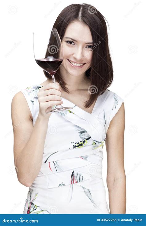 Woman Holding Wine Glass Stock Image Image Of Looking 33527265