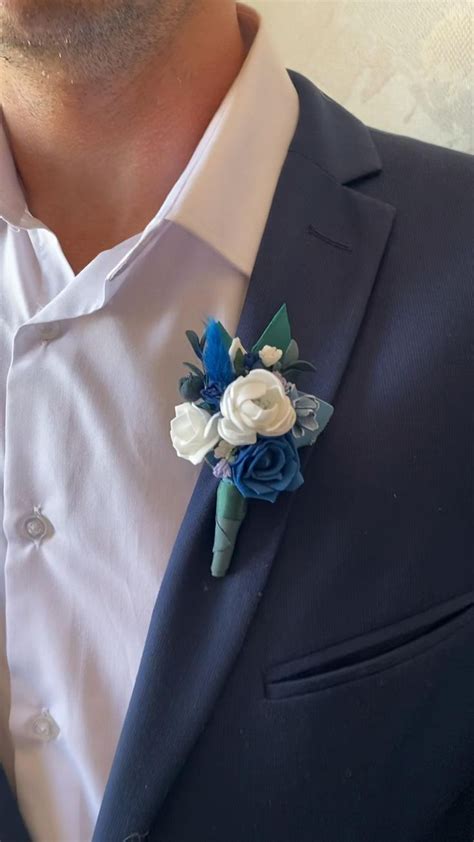 Royal Blue Boutonnière Royal Blue Wedding Blue Wedding Decorations