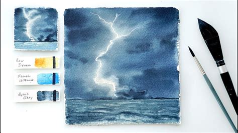 Lightning Storm Step By Step Watercolor Tutorial Youtube