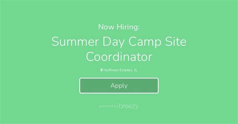 Summer Day Camp Site Coordinator At Hoffman Estates Park District