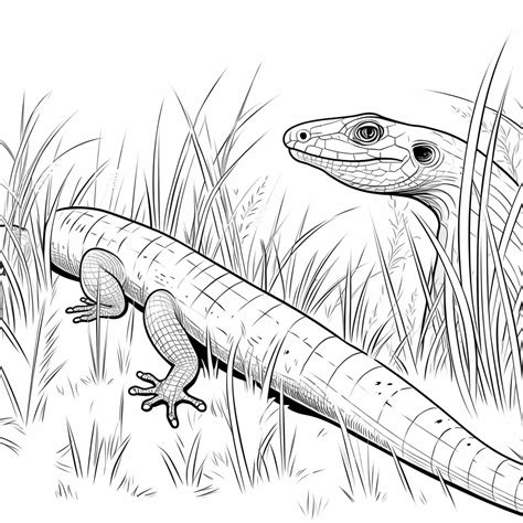 Skink Im Gras Happycoloring Net