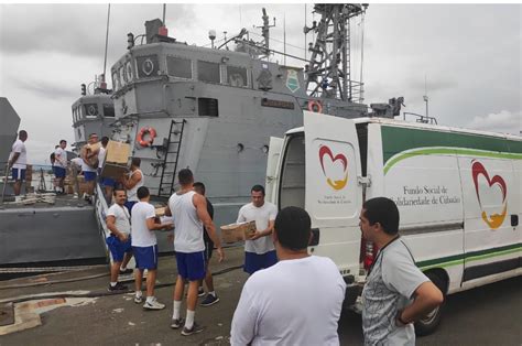 Marinha transporta o primeiro lote de doações cubatenses para São