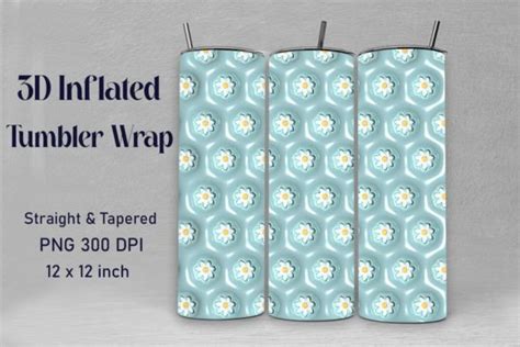 D Inflated Daisy Flowers Tumbler Wraps Bundle Bundle Creative Fabrica