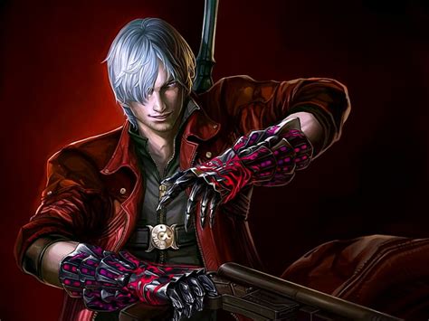 HD wallpaper: Dante of Devil May Cry poster, look, weapons, guns, sword, red coat | Wallpaper Flare