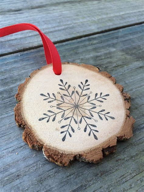 Snowflake Joy Peace Love Wood Slice Wood Round Etsy Christmas Wood