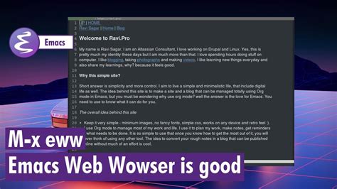 Org Mode Emacs Web Wowser Is Good Youtube