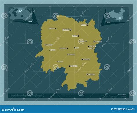 Hunan China Solid Labelled Points Of Cities Stock Illustration