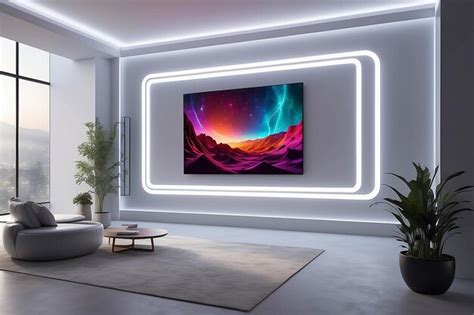 Premium Photo | Futuristic Home LED Wall VoiceActivated Controls Mockup