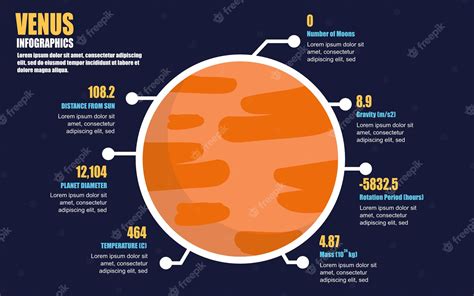 Venus Hechos Infografía Plantilla Universo Infografía Para Banner De Presentación Vector Premium