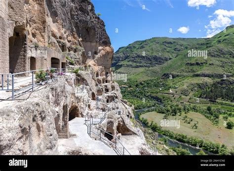 Vardzia Cave Monastery Complex In Georgia Mountain Slope With Caves