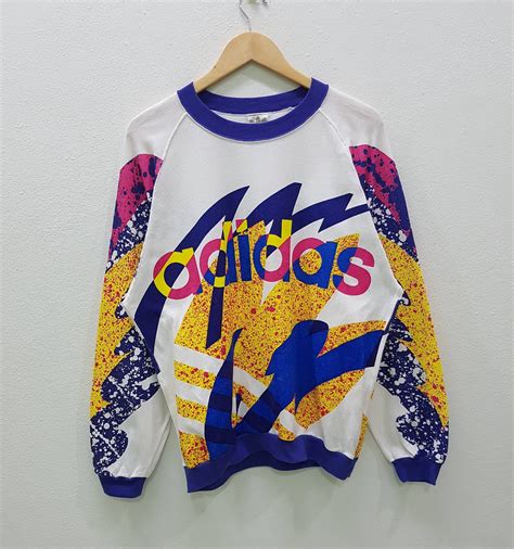 Adidas Vintage Adidas Multicolour Style Sweatshirt Pullover Big Logo