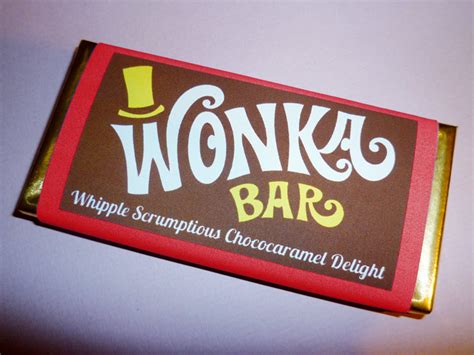 Wonka Bar Labels Wonka Bar Candy Bar Label Willy Wonka Etsy