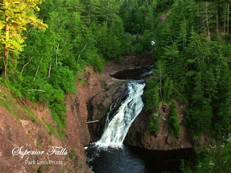 Superior Falls Montreal River Wisconsin And Michigan Up Waterfalls