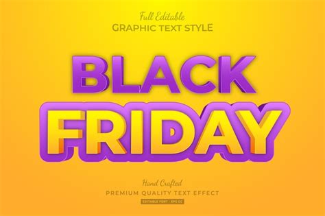 Premium Vector Black Friday Cartoon Editable Text Style Effect