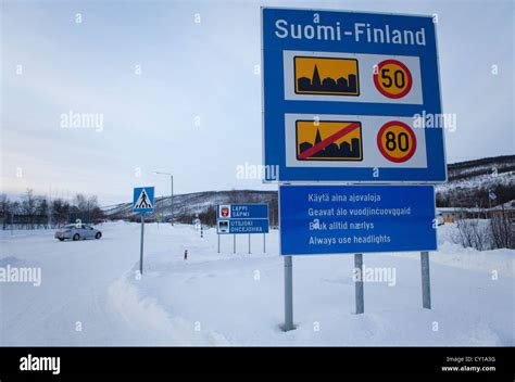 border between finland and norway Stock Photo - Alamy