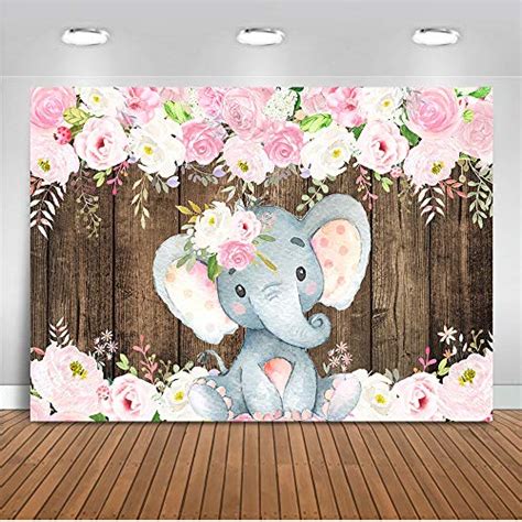 Buy Moca Floral Elephant Baby Shower Backdrop Pink Elephant Baby Shower