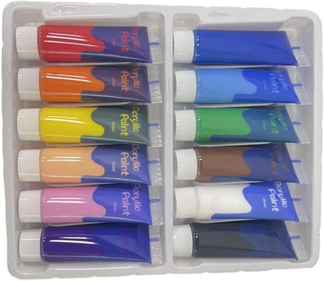 Amazon.com: 12 PCS 12ML Acrylic Paint Set : Arts, Crafts & Sewing