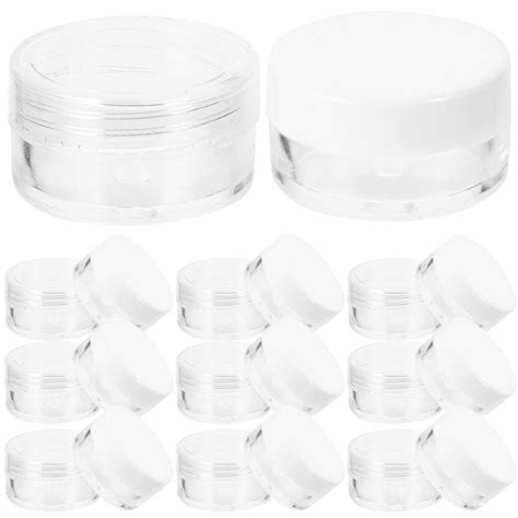 HOMEMAXS 24pcs Empty Plastic Lidded Cream Jars Empty Facial Cream