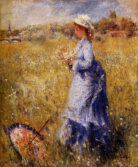 Girl Gathering Flowers, c.1872 - Pierre-Auguste Renoir - WikiArt.org