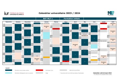 Calendriers Universitaires Iut De Tremblay En France