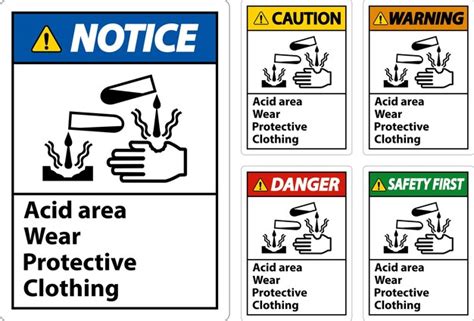 Premium Vector Acid Area Wear Protective Clothing Sign