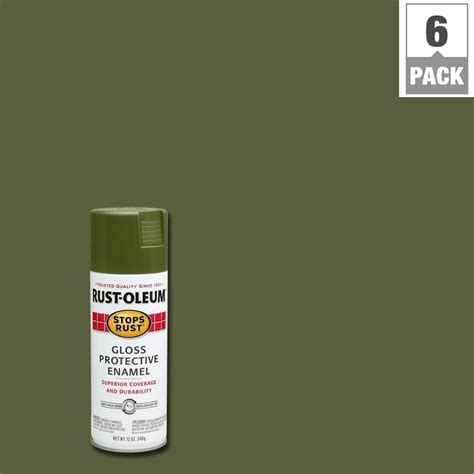 Rust Oleum Stops Rust 12 Oz Protective Enamel Gloss Army Green Spray