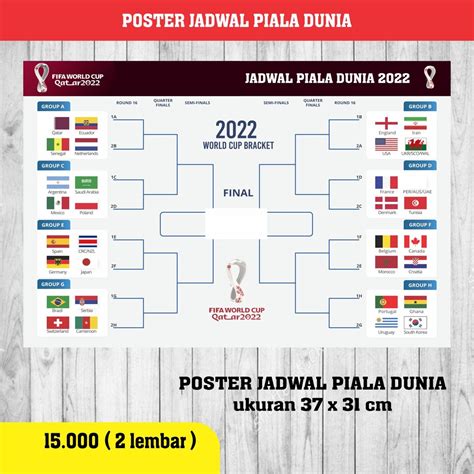 Jual POSTER PIALA DUNIA QATAR 2022 / 2 SET POSTER UKURAN 31 X 47 CM / POSTER JADWAL PIALA DUNIA ...