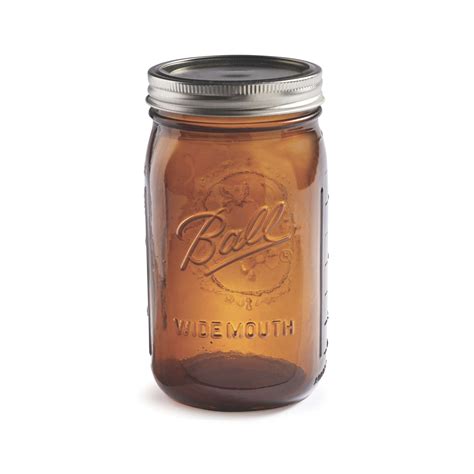 Ball Collection Elite Wide Mouth Quart Oz Amber Glass Mason Jars