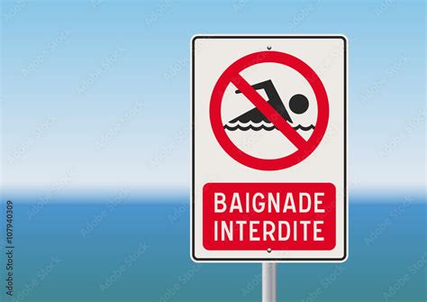 Panneau Baignade Interdite Stock Vector Adobe Stock