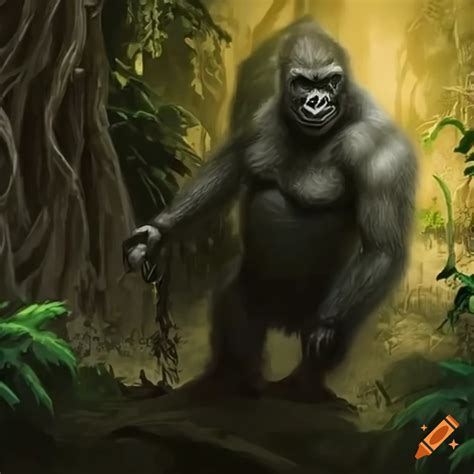 Gorilla Warrior In The Jungle For Magic The Gathering Card On Craiyon