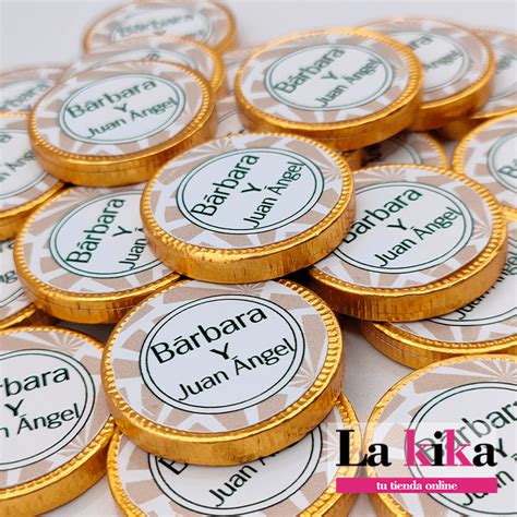 Monedas Chocolate Personalizadas Para Boda La Kika