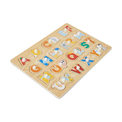 Wooden Alphabet Peg Puzzle Kmart