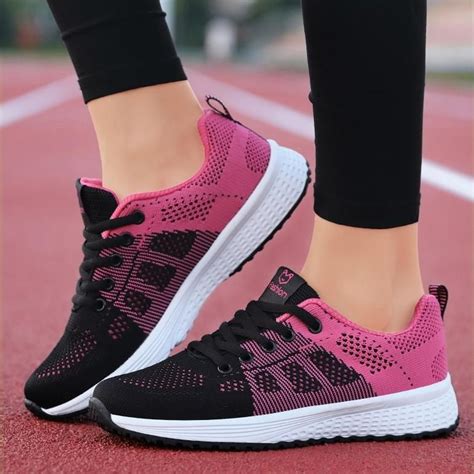 Lace Up Mesh Breathable Female Sneakers In 2020 Sport Shoes Fashion