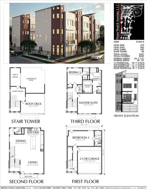 Designer Home Plans Townhome Design Luxury Town Home Floor Plans Du