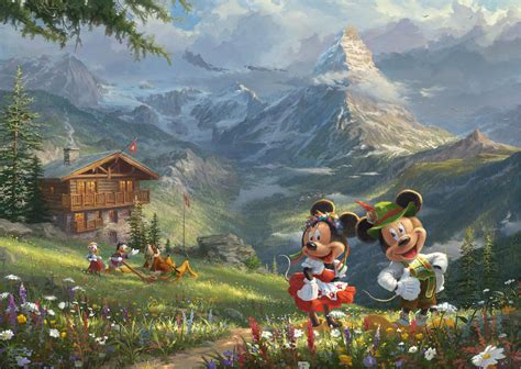 Puzzle Kinkade Mickey Und Minnie In Den Alpen Teile