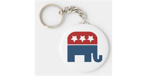 GOP elephant Logo republican design Keychain | Zazzle