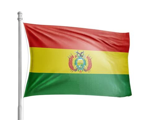 La Bandera De Bolivia En El Fondo Blanco Foto Premium