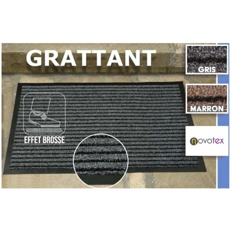 Novotex Tapis Grattant Int Rieur Ext Rieur Strong Gris Absorbe L