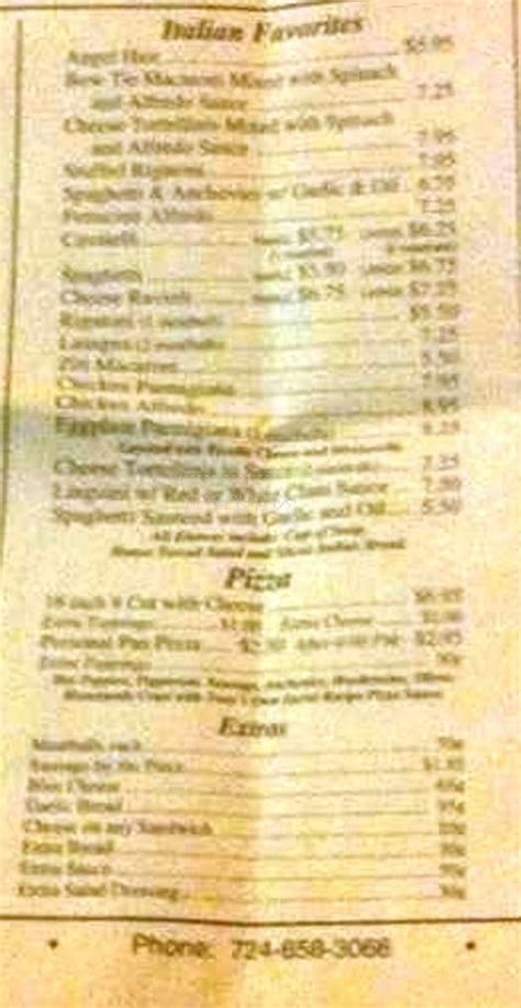 Menu Of Pagley S Pasta And More In New Castle Pa 16101