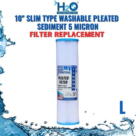 Washable Pleated Sediment Filter 10 X 2 5 5 Micron 1 PC Slim Type