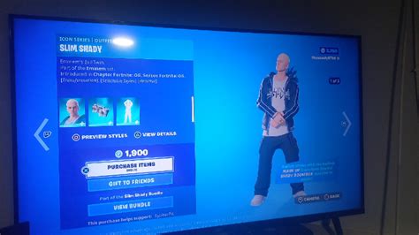 I'm 600 Vbucks Short For Slim Shady. (I save 950 every season for the ...