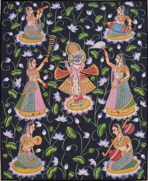 Nathdwara Pichwai Painting Krishna Gopis Hand Painted Etsy