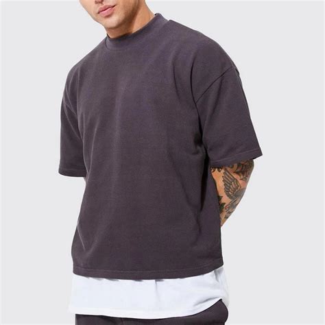 Oversized Crop Boxy Fit Tshirt Men S Cotton Drop Shoulder