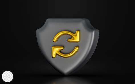 Premium PSD Security Shield Exchange Arrow Sign On Dark Background 3d