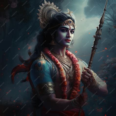 Premium Photo | Lord Rama with bow arrow for Shree Ram Navami Generative Ai