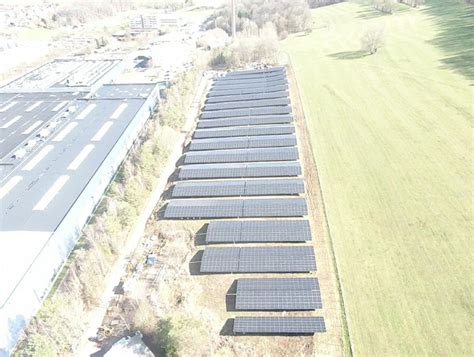 Installation Of Ground Mounted Photovoltaic Panels Seebach Solar Park