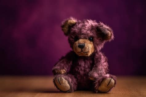 Premium AI Image | A purple teddy bear with a purple background and a ...