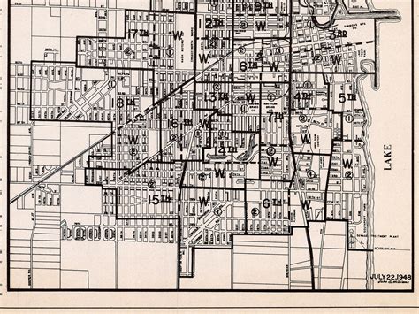 Vintage Map Of Kenosha WI Old Kenosha Map Kenosha Wisconsin Etsy