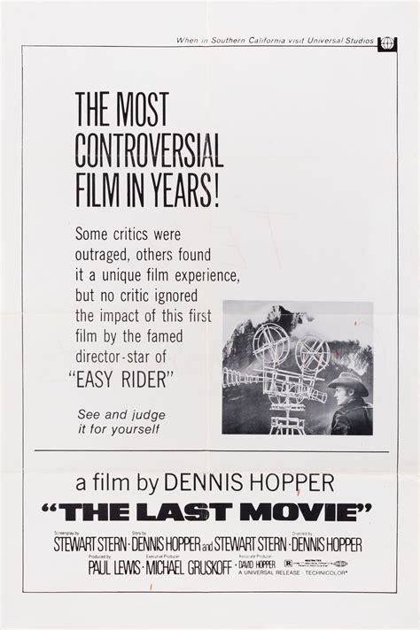 The Last Movie Original 1971 U.S. One Sheet Movie Poster - Posteritati ...