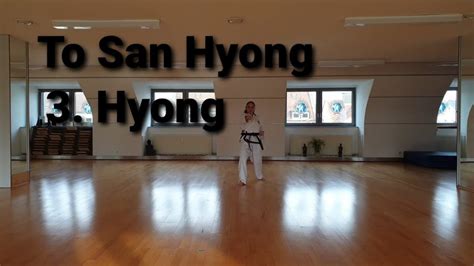 3 Hyong Taekwondo To San Hyong Langsam Rückenansicht Instructional